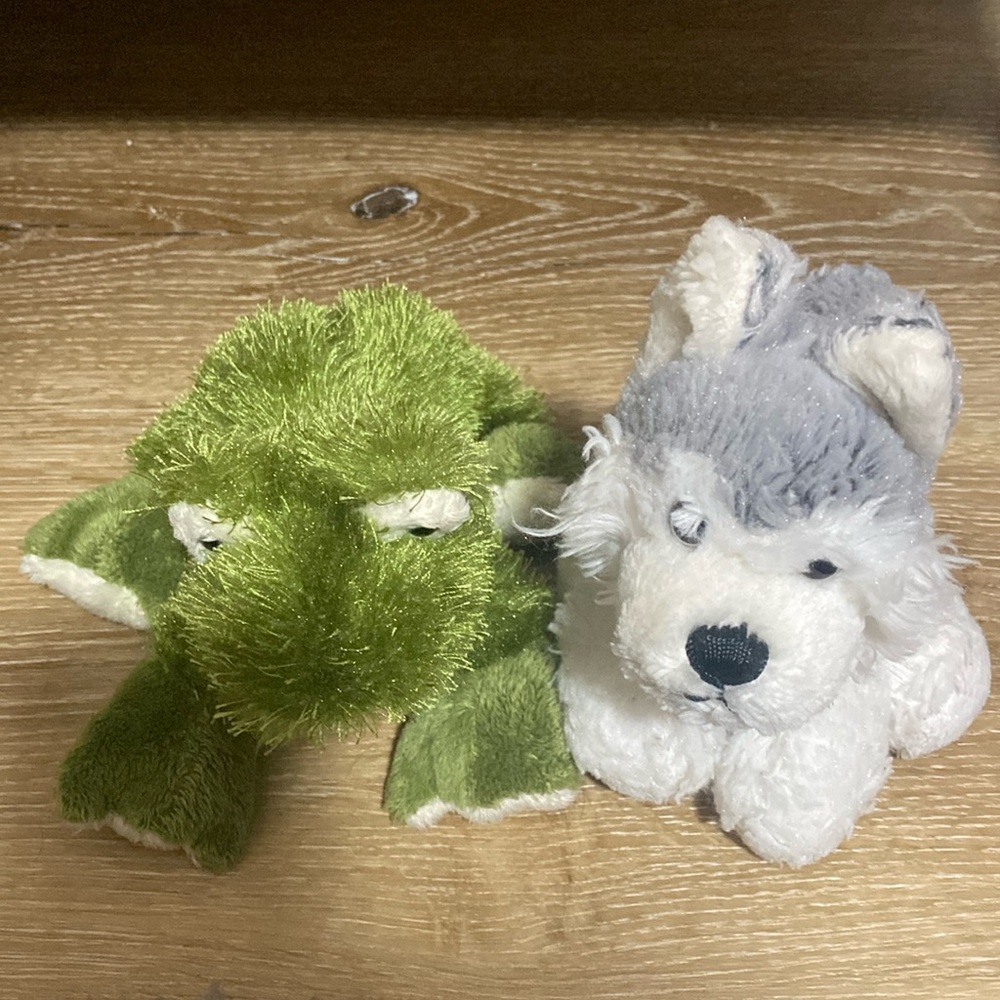 Webkinz lil kinz frog and Husky plushies